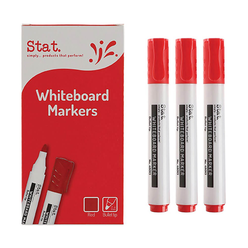 Stat 2.0mm Bullet Nib Whiteboard Marker (boks med 12)