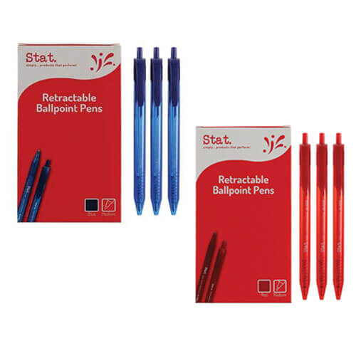 Stat Retractable Medium Ballpoint Pen 1mm (Box of 12)