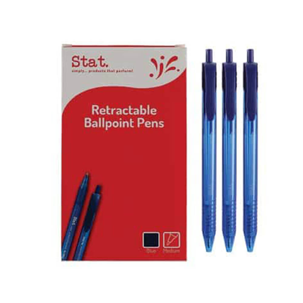 Pen de bolín medio retráctil de estadística 1 mm (caja de 12)