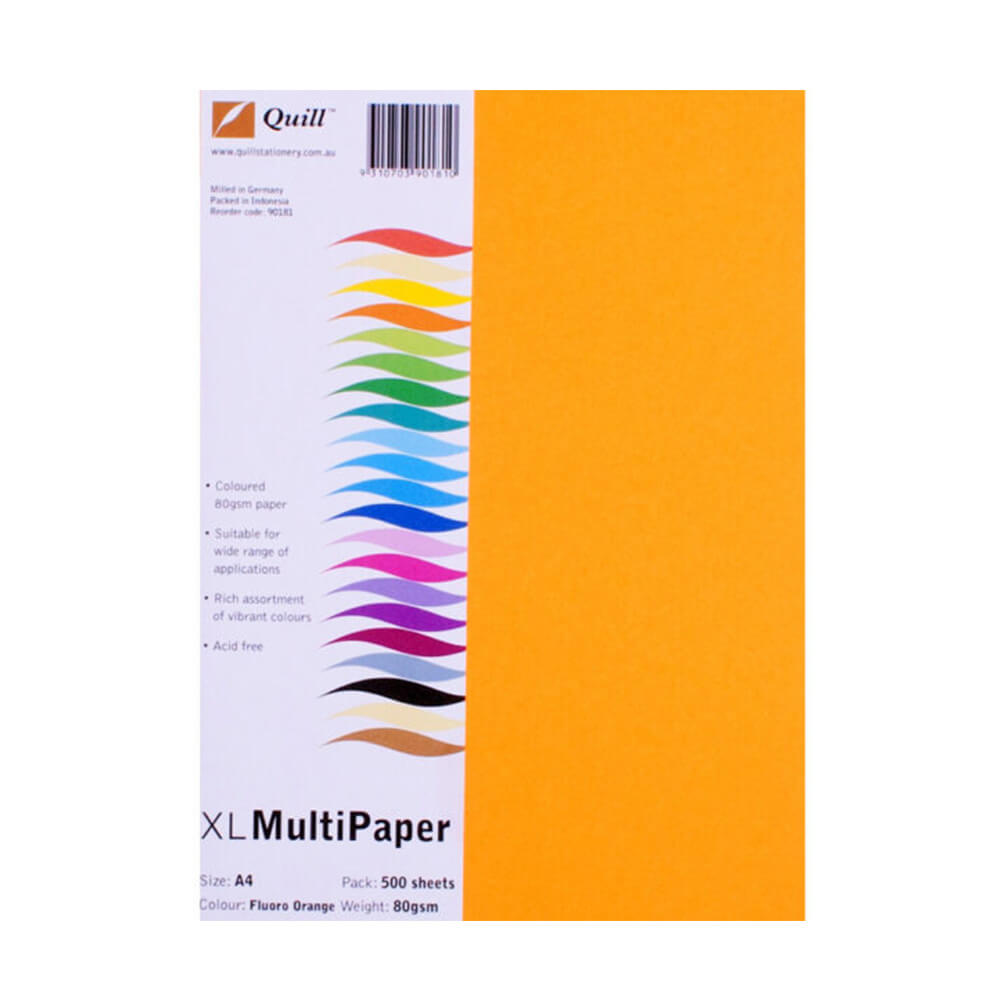 Quill A4 Gekleurd Kopie papier 500pk (80GSM)